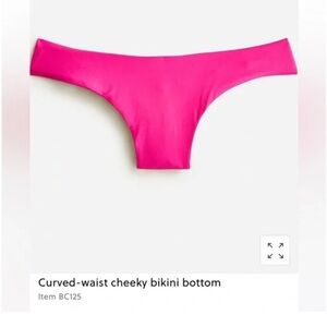 J. Crew Curved Waist Cheeky Pink Bikini Bottom Size S